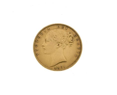 Gold Coins - Victorian sovereign, 1861  Condition: Superficial scratches and a few deeper marks as per images - **General con