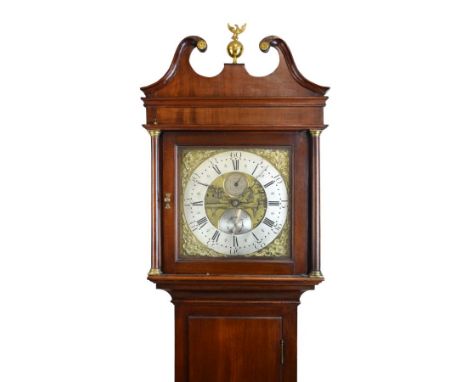 Bristol Interest - George III mahogany-cased 30 hour brass dial longcase clock, Joseph Quarman, Temple Cloud, circa 1765, the