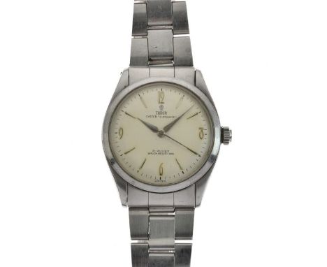 Tudor - Gentleman's Oyster 'Elegante' stainless steel manual wristwatch, ref: 7960, the off-white dial with polished hands, s