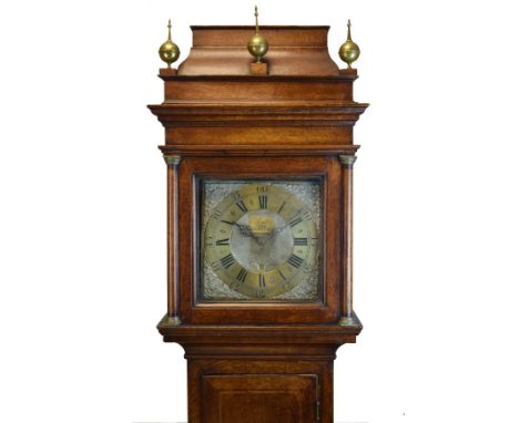 Bristol Interest - Mid 18th Century oak-cased 30 hour brass-dial longcase clock, Edward Bilbie Chew Stoke, circa 1760, the 11