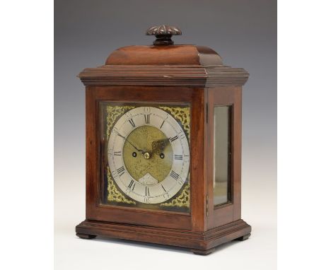 Early Victorian walnut-cased twin-fusee bracket clock, John Todd, Dumfries, (fl.1828-49) - the 20cm square brass dial having 