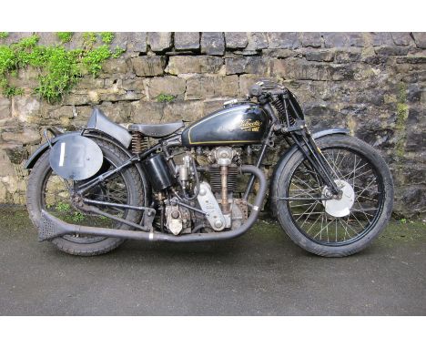 1932 Velocette 348cc KTT Registration no. VY 3384Frame no. KX4107Engine no. KTT346The Velocette name was rolled out for the f