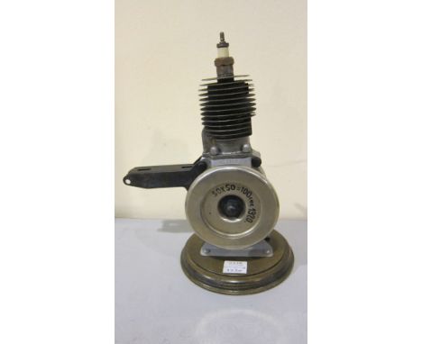 A Benelli Two-stroke engineengine number N00106, mounted on base, inscribed 'Sesto Motore Costruito 1920', close inspection a