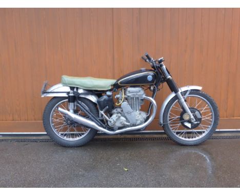 Formerly the property of Derrick Bedwell 1951 AJS 497cc Model 18CS ScramblerRegistration no. NAU 550Frame no. 2826Engine no. 