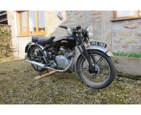 1950 Vincent 499cc Comet Registration no. PFC 782Frame no. RC/1/6020 Rear Frame no. RC/1/6020Engine no. F5AB/2A/4120 Crankcas