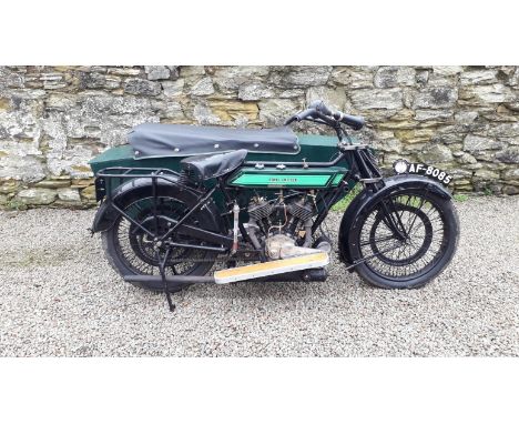 1924 Royal Enfield 8hp Motorcycle CombinationRegistration no. AF 8085Frame no. 21522Engine no. 2406 2749W•Purchased as a rest