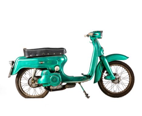 c.1960 Motobi Picnic 75 ScooterFrame no. 303630Engine no. none visibleMotobi originated when the eldest of the six Benelli br