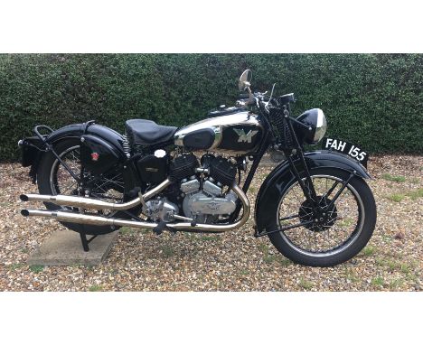 1938 Matchless 982cc Model XRegistration no. FAH 155Frame no. 774Engine no. 38/X 5280•Charismatic 1930s v-twin•An older resto