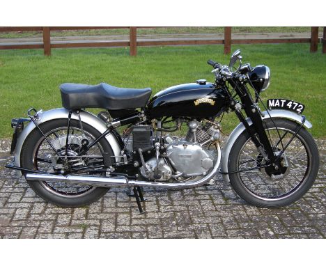 1950 Vincent 499cc CometRegistration no. MAT 472Frame no. RC/1/7336 Rear Frame no. RC/1/7336Engine no. F5AB/2A/5436Unlike in 