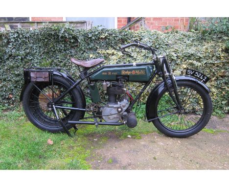 c.1920 Rudge 499cc Multi TT ModelRegistration no. SV 5242Frame no. 780466Engine no. 21683The Rudge Company was merged with th