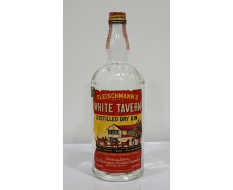 FLEISCHMANN'S WHITE TAVERN DISTILLED DRY GIN CA. 1940'S
A fantastic old bottle of Fleischmann's White Tavern Gin (a brand tha