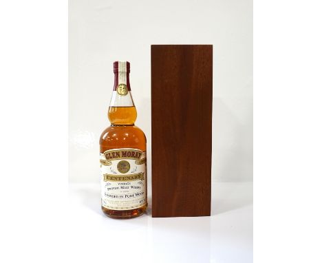 GLEN MORAY CENTENARY
A limited edition bottling of Glen Moray Centenary Vintage Single Malt Scotch Whisky.  70cl.  40% abv.  
