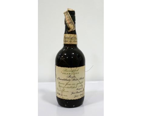 BERISFORD SOLERA 1914 
Rare Amontillado Fino Sherry.  The Berisford Solera was established in 1914 and we estimate this bottl