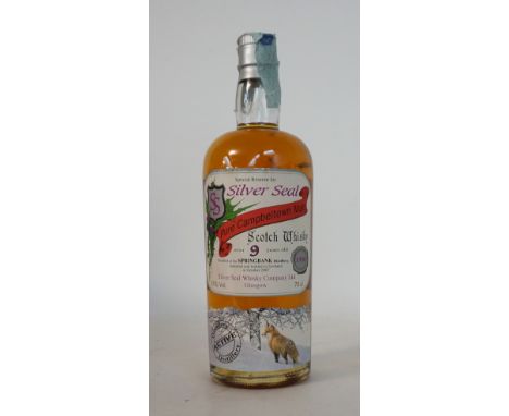 SPRINGBANK 9YO - SILVER SEAL
Distilled in 1998 and bottled in October 2007 by Silver Seal Whisky Company.  SPRINGBANK 9 YEAR 