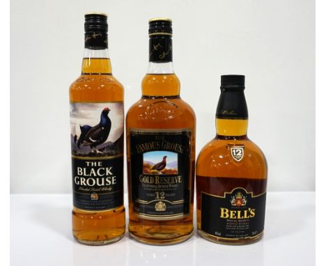 THREE BLENDED SCOTCH WHISKIES
A selection of blended scotch whisky comprising: THE FAMOUS GROUSE GOLD RESERVE 12 YEAR OLD.  1