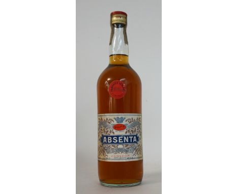 ABSENTA F.E. VOLART CIRCA 1950'S
An ultra rare bottle of Red/ Rose Absinthe from F.E. Volart, Barcelona from circa 1950.  The