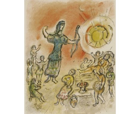 *Marc Chagall (French/Russian, 1887-1985)PENELOPE AND ULYSSES BOW Lithograph,1975, from 'The Odyssey of Homer, Suite Number V