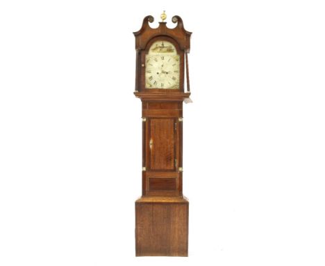 A George III eight day longcase clock, Poole of Abingdon, 214cm high,