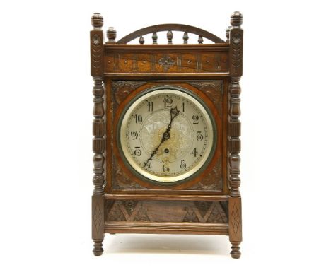 An Aesthetic walnut bracket clock, with a single fusee movement, the dial inscribed 'Barraud & Lunds, 49 Cornhill, London' an