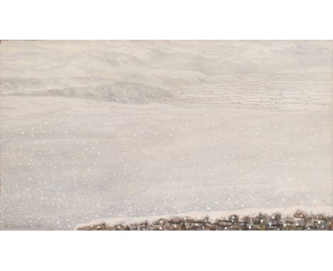 Richard Eurich OBE RA,&nbsp;British 1903-1992 -&nbsp;Drifting Snow, 1978;&nbsp;oil on board, signed and dated lower left 'R. 
