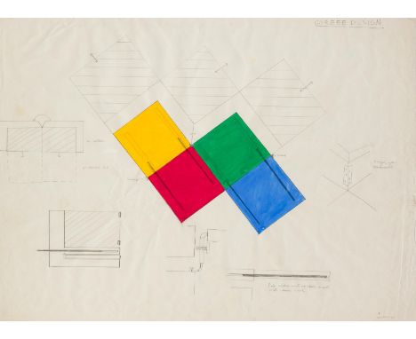 Stephen Willats,  British b.1943 -   Coree Design, 1965;   gouache and pencil on paper, signed and dated lower right 'Willats