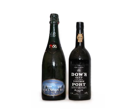 Dows, Vintage Port, 1977 (1) together with Barancourt champagne, 1986, (1)