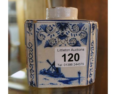 Early Delft tea caddy