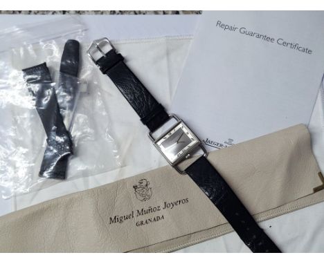 Magnificent Jaeger-Lecoultre manual winding watch. 2008 repair paperwork and guarantee certificate.