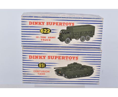 TWO BOXED DINKY SUPERTOYS MILITARY VEHICLES, Foden 10T Army Truck, No.622 and Centurion Tank, No.651, both appear complete an