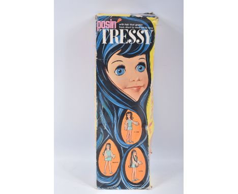 A BOXED IDEAL POSIN TRESSY DOLL, reference 1024-9, 3P-0330, doll featured in a light blue and white dress, black hair, untest