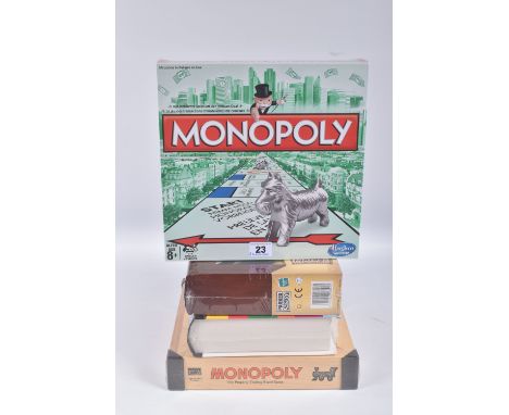 FOUR SEALED HASBRO MONOPOLY SETS, to include two 2006 vintage game collection novel set , one with stickers for exclusively s