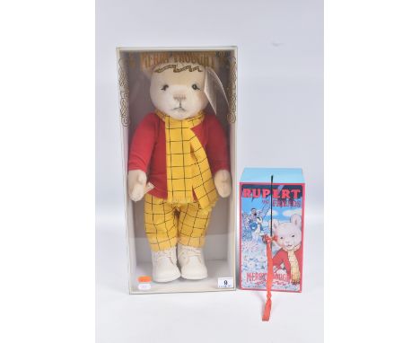 A BOXED MERRYTHOUGHT RUPERT THE BEAR, limited by licence No.03477, jointed body, appears complete and in good condition, with