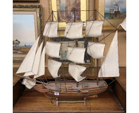 WOODEN SCALE MODEL OF HMS BOUNTY 79CM