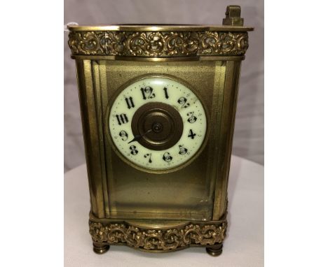 EARLY 20TH CENTURY R &CO PARIS,8 DAY NON STRICKING CARRIAGE CLOCK IN SERPENTINE CASE.11CM HIGH 
