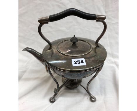 ART NOUVEAU PLATED SPIRIT KETTLE ON STAND -HB&amp;  H 9885