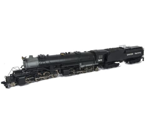 An Aristocraft G Scale Article 21603 'Mallet' 2-8-8-2 Locomotive and Tender, in Union Pacific black livery as no 3672, with s