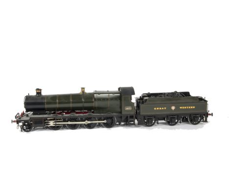 A Finescale O Gauge Great Western Railway Churchward '28xx' Class 2-8-0 Locomotive and Tender, with curve-stepped front footp