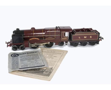 A Hornby O Gauge No E320 Electric 'Royal Scot' Locomotive and No 2 Special Tender, both in LMS maroon, the locomotive with or