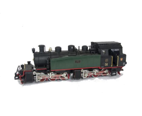 An LGB G Scale Ref 2085D 0-6-6-0 Hanomag Mallet Tank Locomotive, in ESG green livery as no 104 'Zell', with smoke unit, VG, a