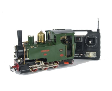 A G Scale Live Steam Gas-Fired Radio-Controlled 0-6-0 Tank Locomotive by Merlin Locomotive Works, apparently made in 1984 to 