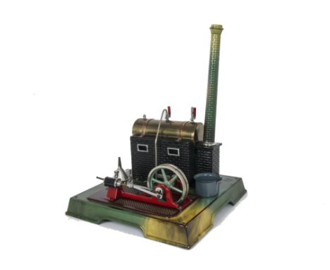 A Boxed Märklin 4095/6 Steam Plant with Accessories,  with single cylinder double-acting engine, 3½" flywheel in pale green, 