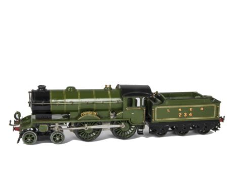 A Hornby O Gauge Clockwork No 2 Special LNER 'Yorkshire' 234 Locomotive and Tender, an early example with lead driving wheels