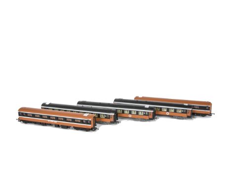 Lima  and Jouef (Ireland) 00/HO Gauge CIE brown and black Coaches, Lima Inter-City (5) and Jouef 2nd Class (3), VG (8) 