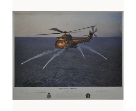 After Alex Hamilton, Big Cats Over Basrah, limited edition signed print, no.201/230, 42 x 60cm together with, After Nicholas 