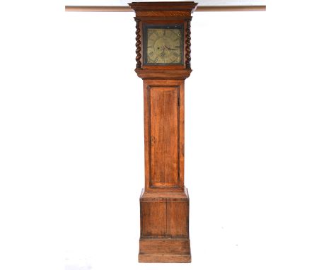 Oak longcase clock, brass dial, (restoration project).