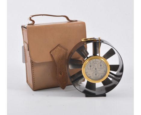 Short & Mason Limited anemometer, in a leather case.