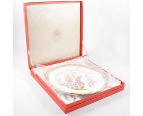 Six Spode collectors plates, Wild Flower series by D Emery, boxed.