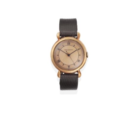 A 9ct Gold Centre Seconds Wristwatch, signed Jaeger LeCoultre, 1950, (calibre 470) lever movement signed and numbered 255832,