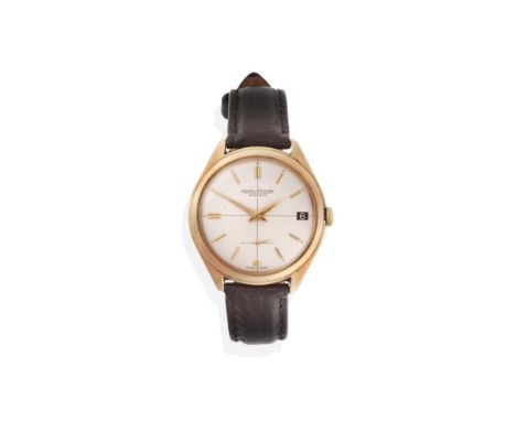 A 9ct Gold Automatic Calendar Wristwatch, signed Jaeger LeCoultre, 1958, (calibre P813) lever movement signed and numbered 12