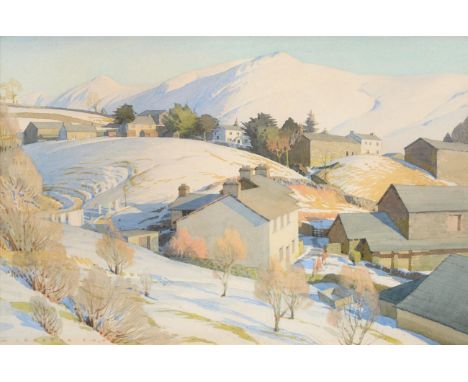 William Heaton Cooper (1903-1995) View of Troutbeck in snow Signed, pencil and watercolour, 32.5cm by 50cm This item is being